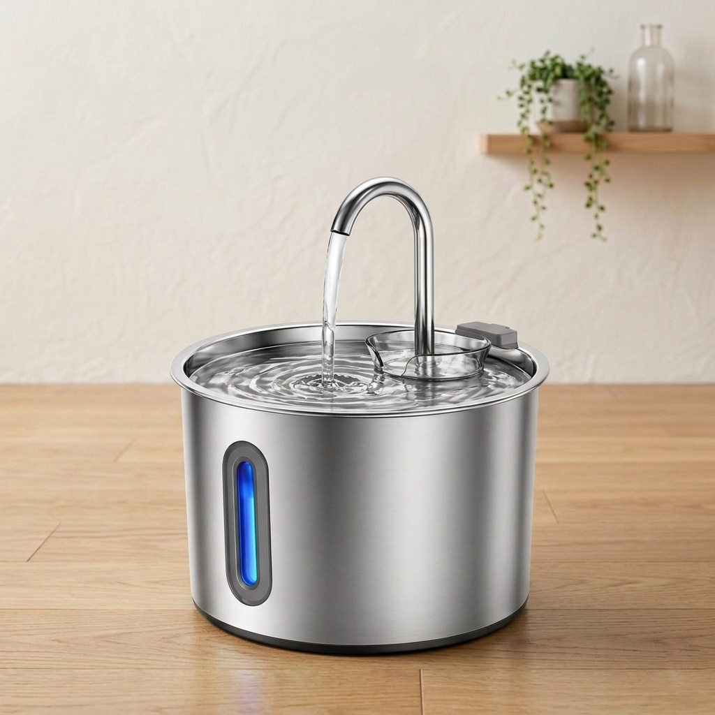 Fontana d'Acqua Automatica per gatti in Acciaio Inossidabile 2.2L