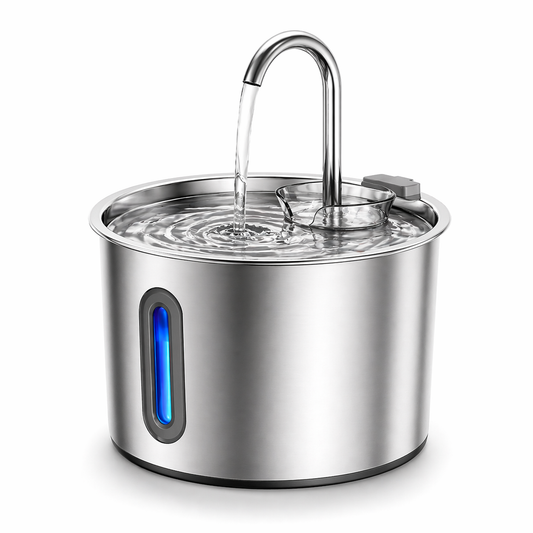 Fontana d'Acqua Automatica per gatti in Acciaio Inossidabile 2.2L